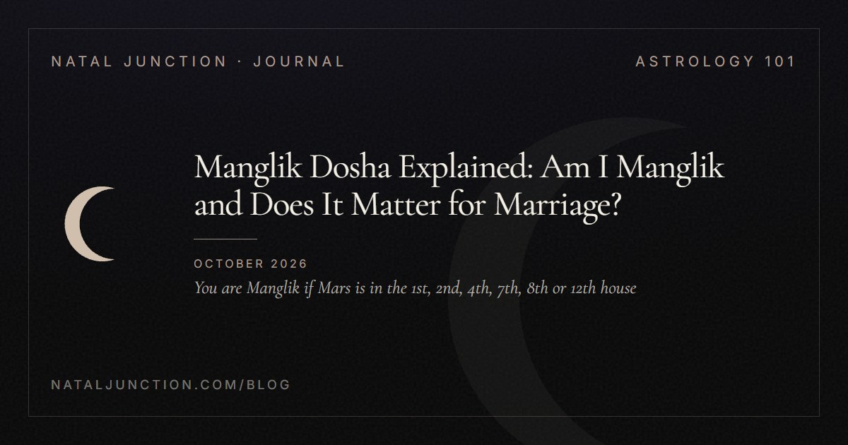 Manglik Dosha Explained: Am I Manglik and Does It Matter for Marriage?