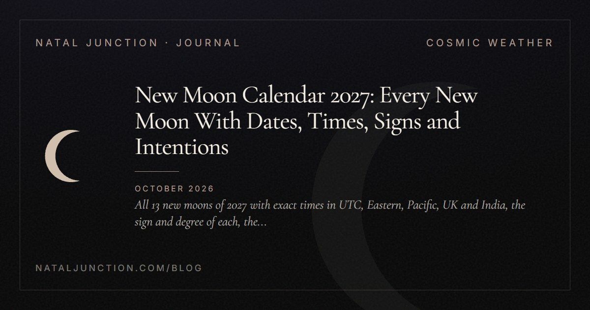New Moon Calendar 2027: Every New Moon With Dates, Times, Signs and Intentions