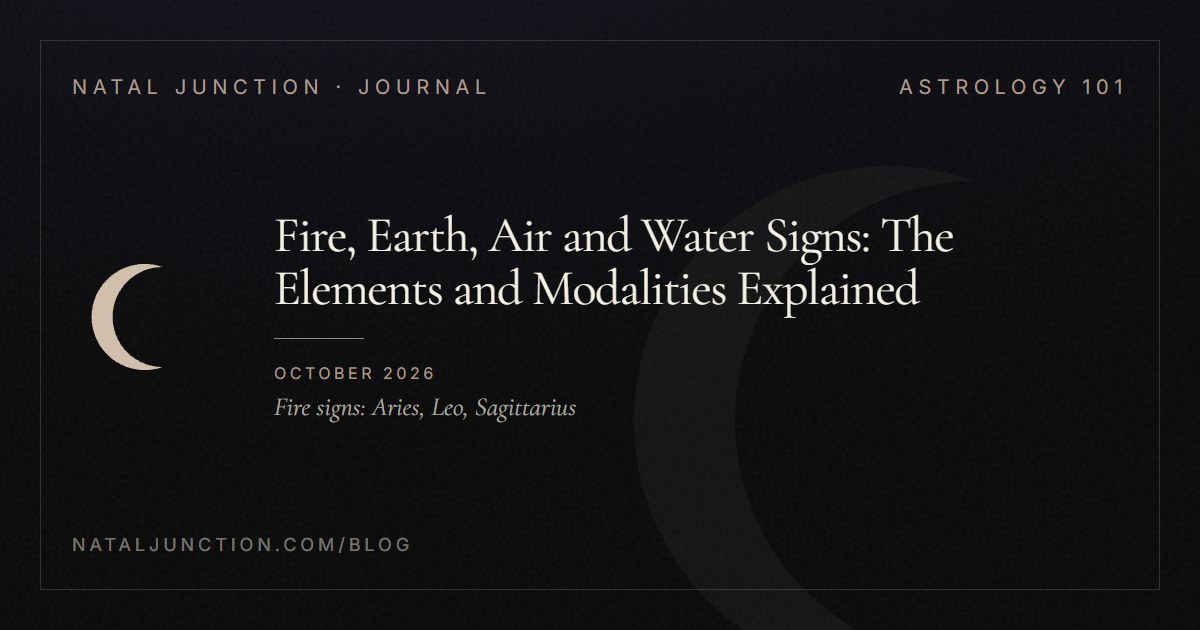 Fire, Earth, Air and Water Signs: The Elements and Modalities Explained