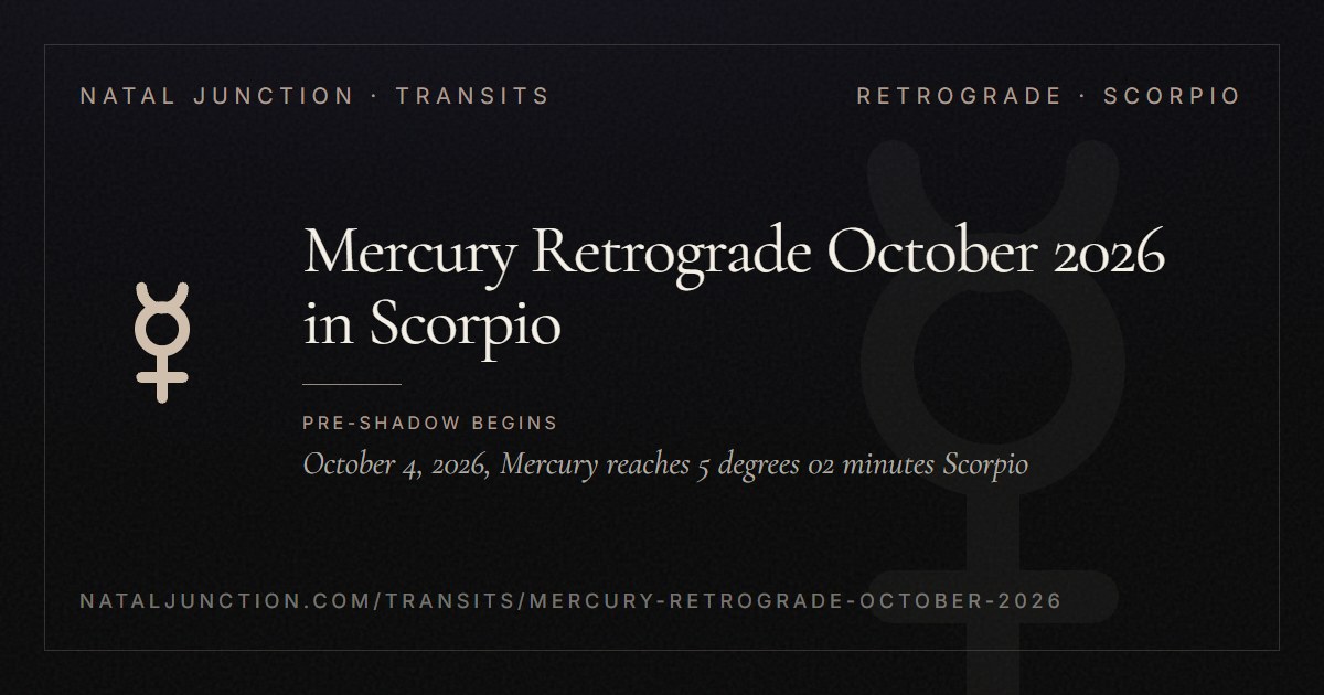 Mercury Retrograde October 2026 in Scorpio