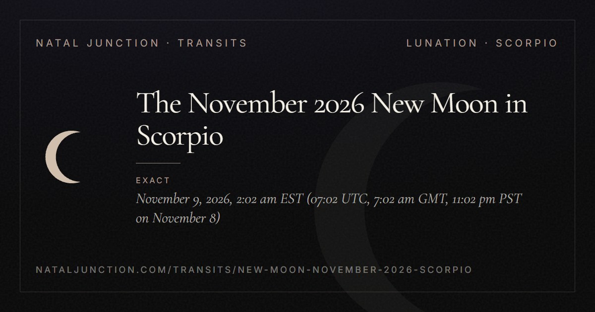 The November 2026 New Moon in Scorpio