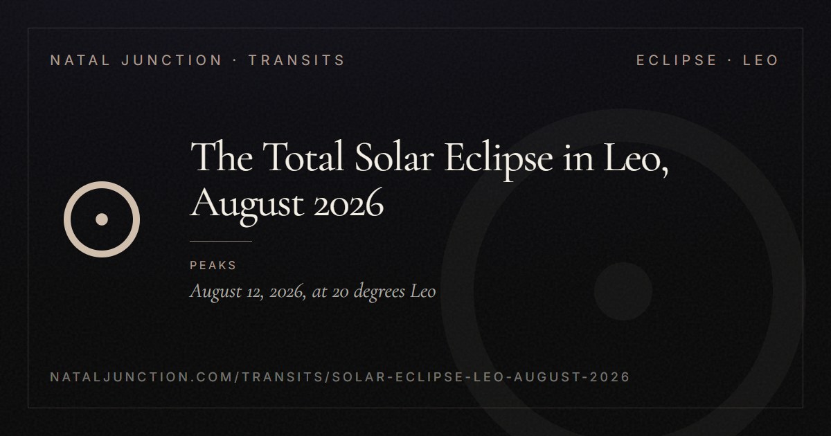 The Total Solar Eclipse in Leo, August 2026