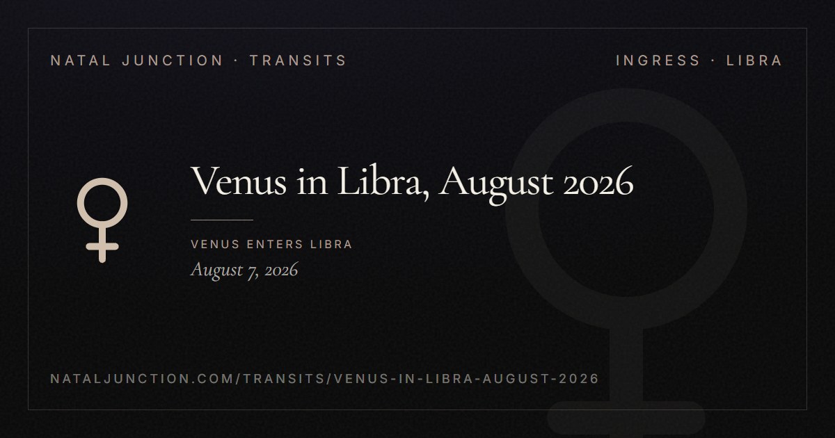 Venus in Libra, August 2026